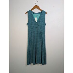 LL Bean Knit Dress Womens Small Empire Waist Summer Comfort Casual Coastal